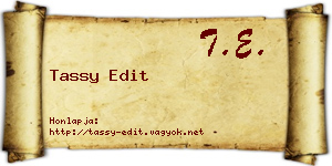 Tassy Edit névjegykártya